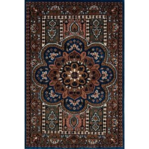 2x3 Handmade Hand Knotted Wool Carpet Persian Flower Blue