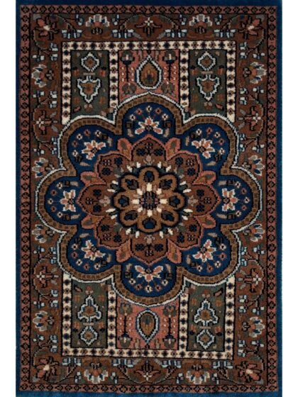 2x3 Handmade Hand Knotted Wool Carpet Persian Flower Blue