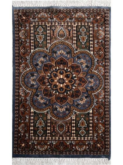 2x3 ft Hand Knotted Woolen Carpet Gray Persian