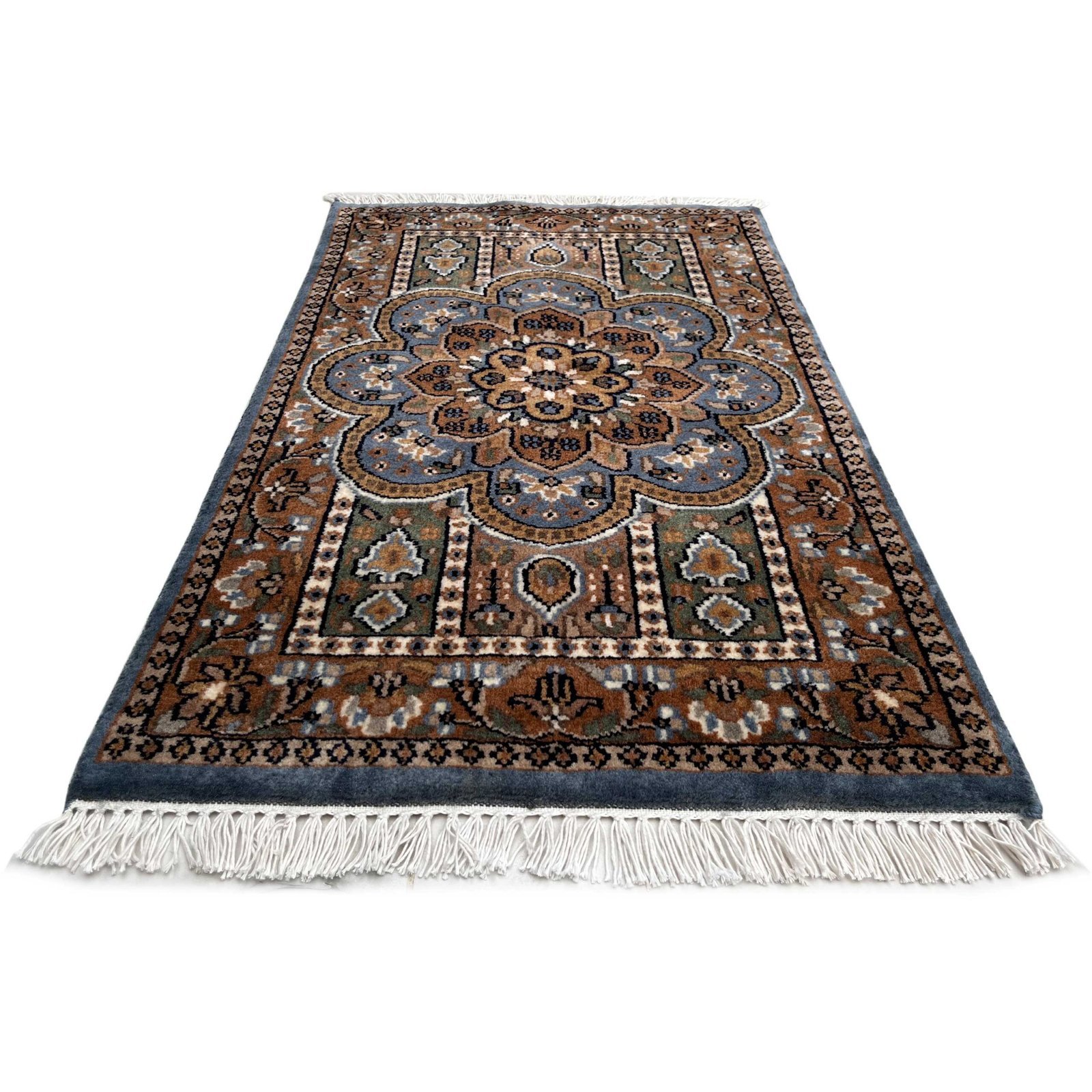 2x3 ft Hand Knotted Woolen Carpet Gray Persian - Image 2