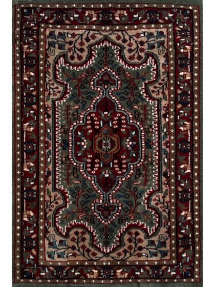 2x3 ft Hand Knotted Carpet Wool Green Indopersian