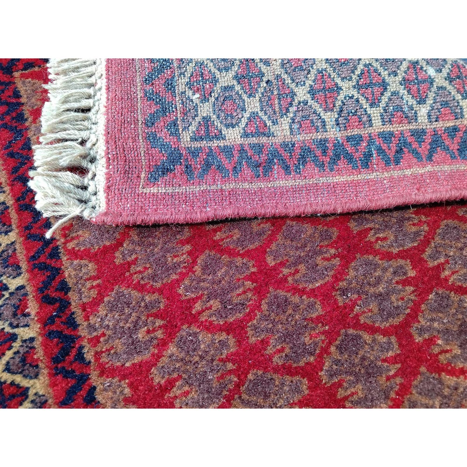 2x3 Feet Hand Knotted Red Wool Carpet Lichi - Image 2