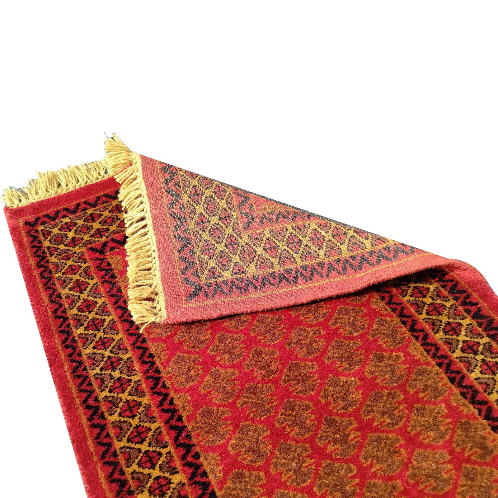 2x3 Feet Hand Knotted Red Wool Carpet Lichi - Image 4