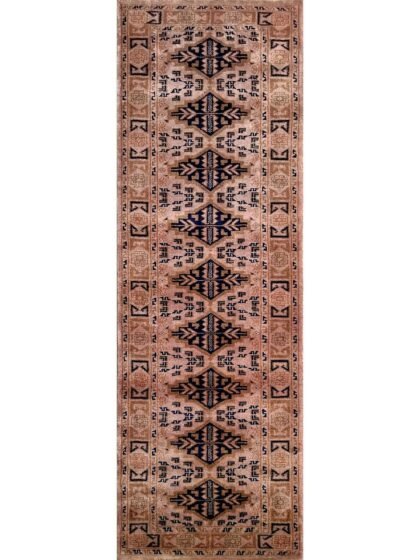 2x6 feet Hand Knotted Wool Runner Carpet Camel Tribal Bukhara