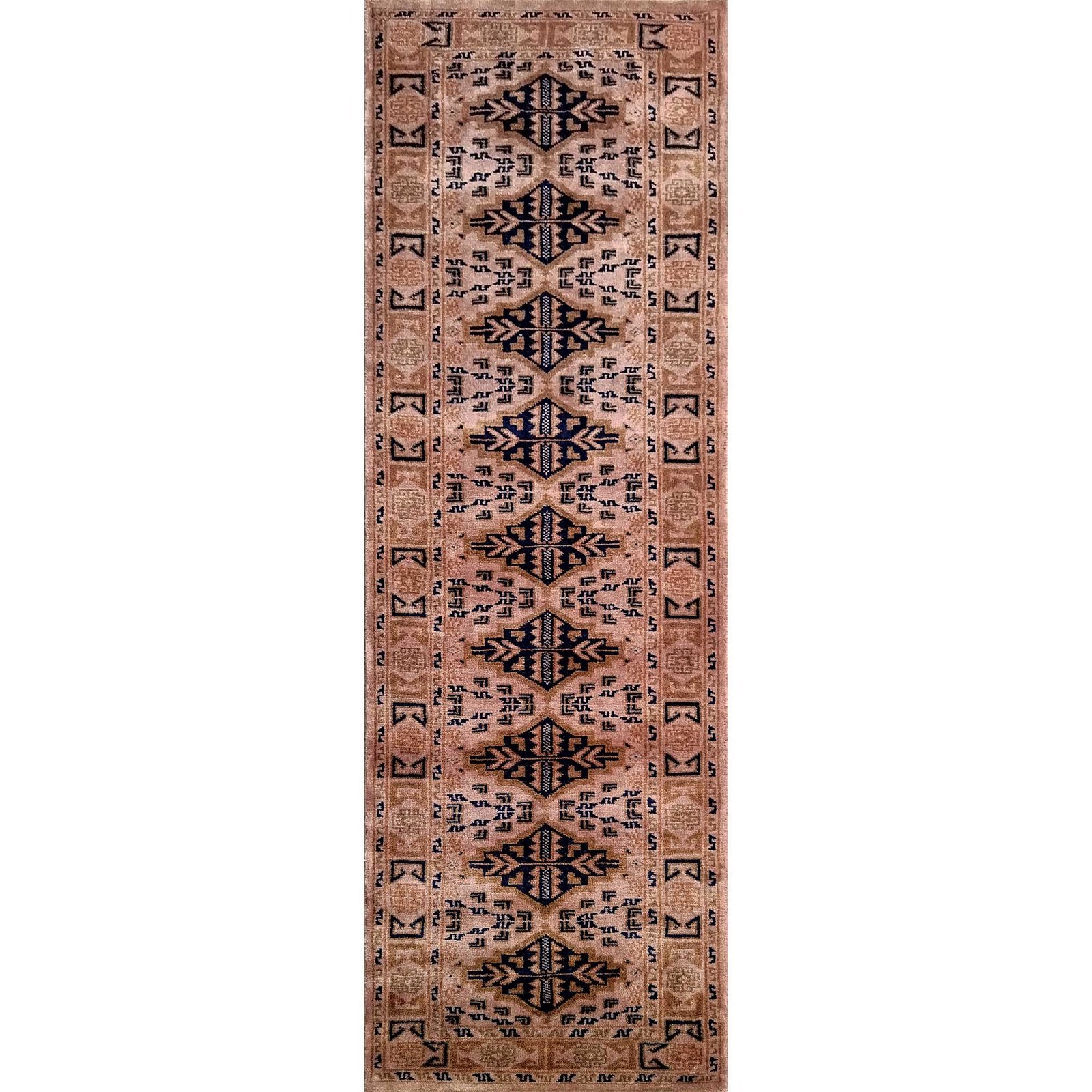 2x6 feet Hand Knotted Wool Runner Carpet Camel Tribal Bukhara