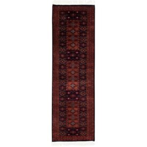 2x6 Feet Hand Knotted Wool Carpet Brown and Black
