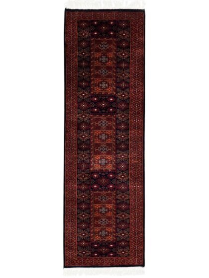 2x6 Feet Hand Knotted Wool Carpet Brown and Black