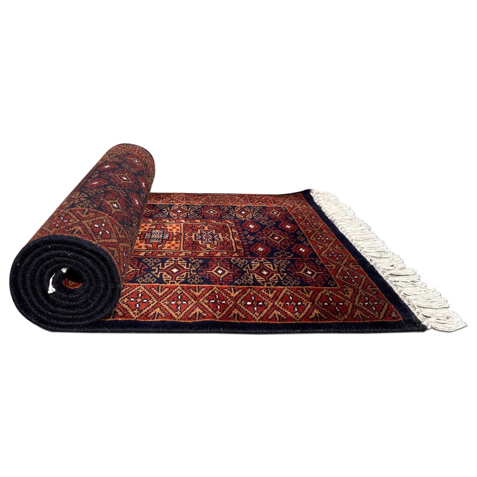 2x6 Feet Hand Knotted Wool Carpet Brown and Black - Image 5