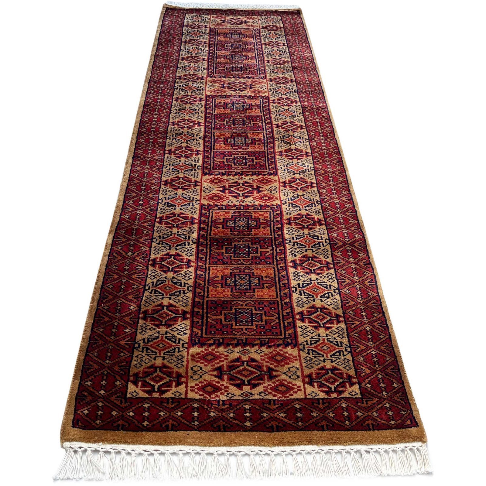 2x6 ft Hand Knotted Woolen Carpet Dubba Camel - Image 5