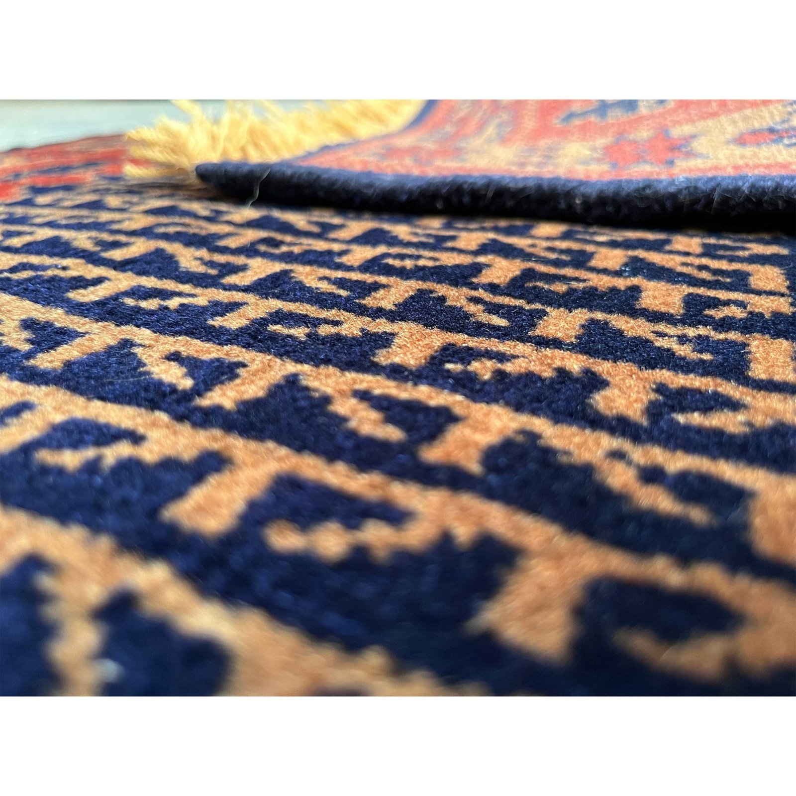 2x6 ft Hand Knotted Runner Carpet Black Tribal - Image 4