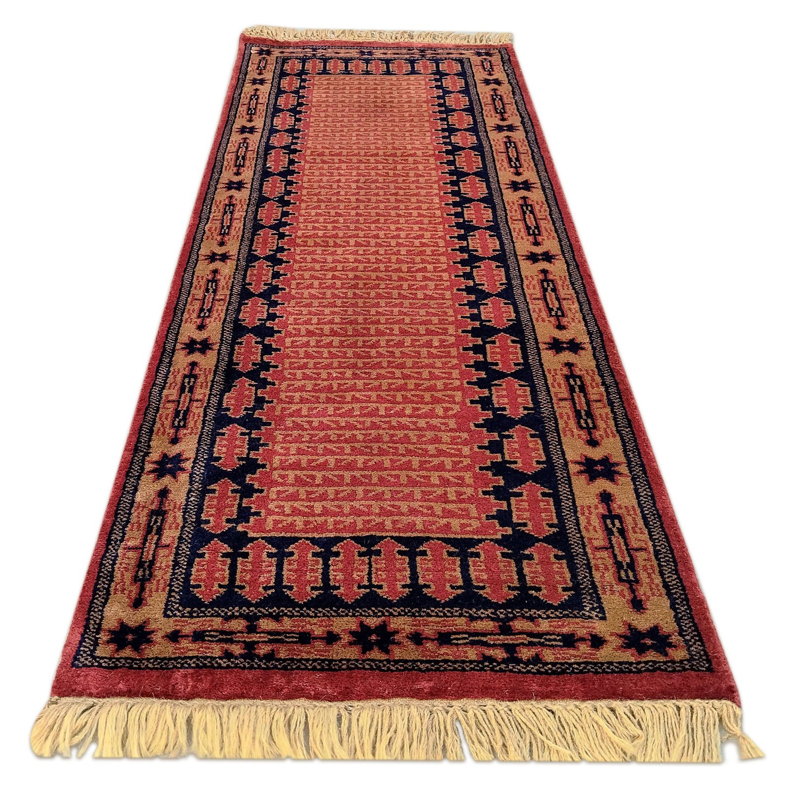 2x6 ft Hand Knotted Maroon Wool Runner Carpet (Kanta) - Image 2