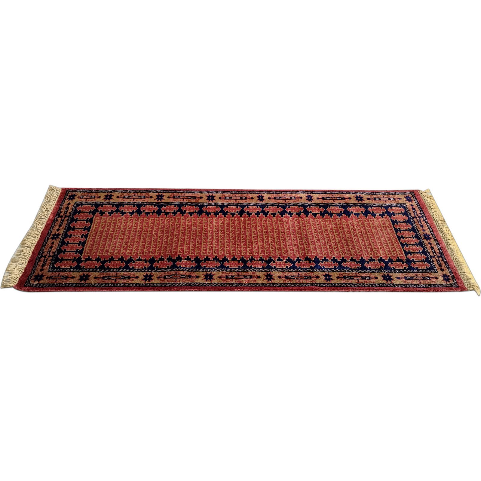 2x6 ft Hand Knotted Maroon Wool Runner Carpet (Kanta) - Image 3