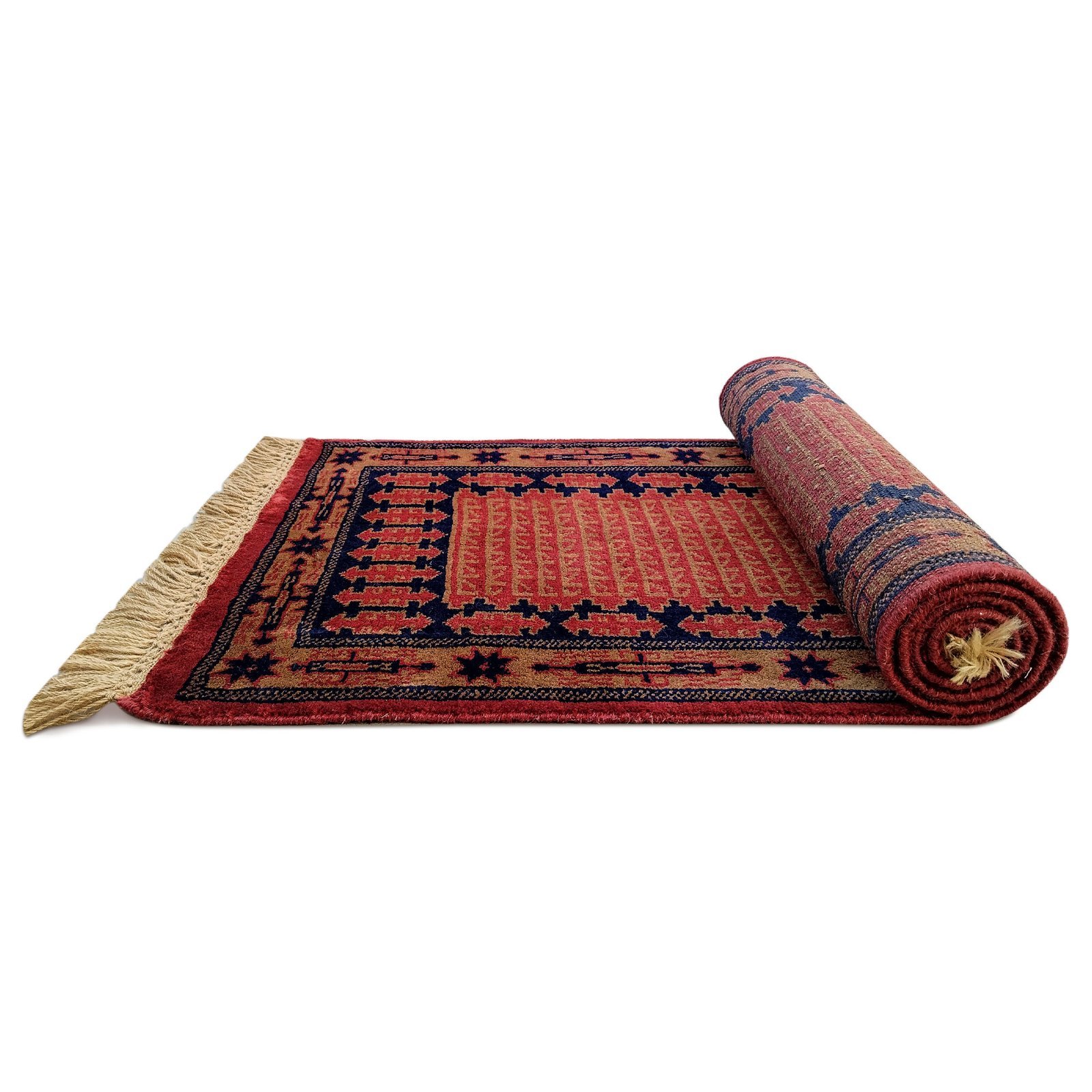 2x6 ft Hand Knotted Maroon Wool Runner Carpet (Kanta) - Image 5