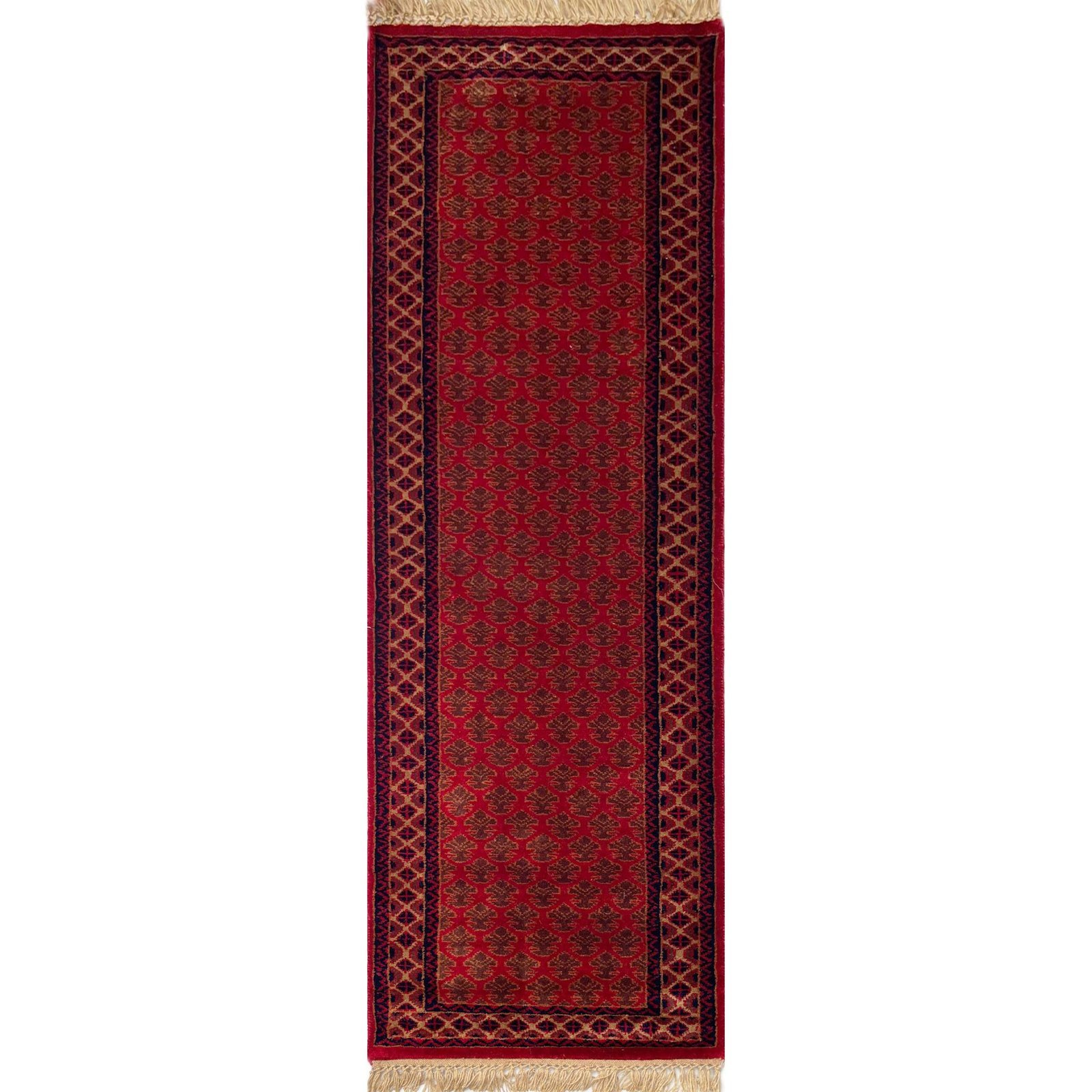 2x6 ft Hand Knotted Woolen Carpet Red Lichi
