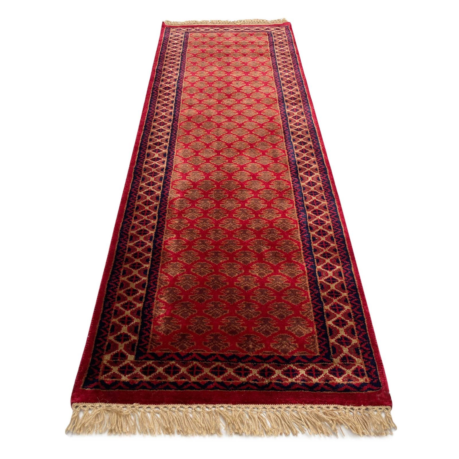 2x6 ft Hand Knotted Woolen Carpet Red Lichi - Image 2