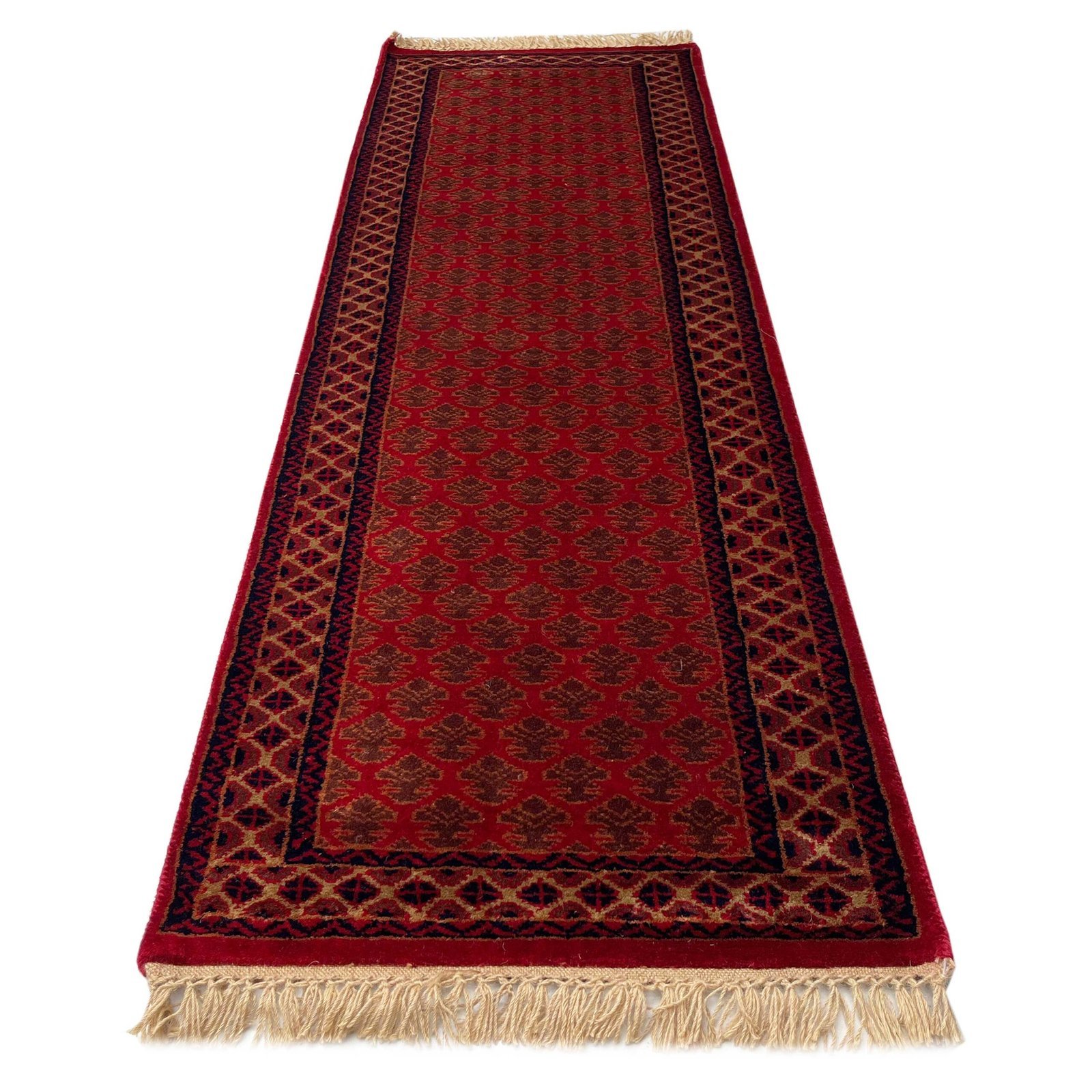 2x6 ft Hand Knotted Woolen Carpet Red Lichi - Image 5