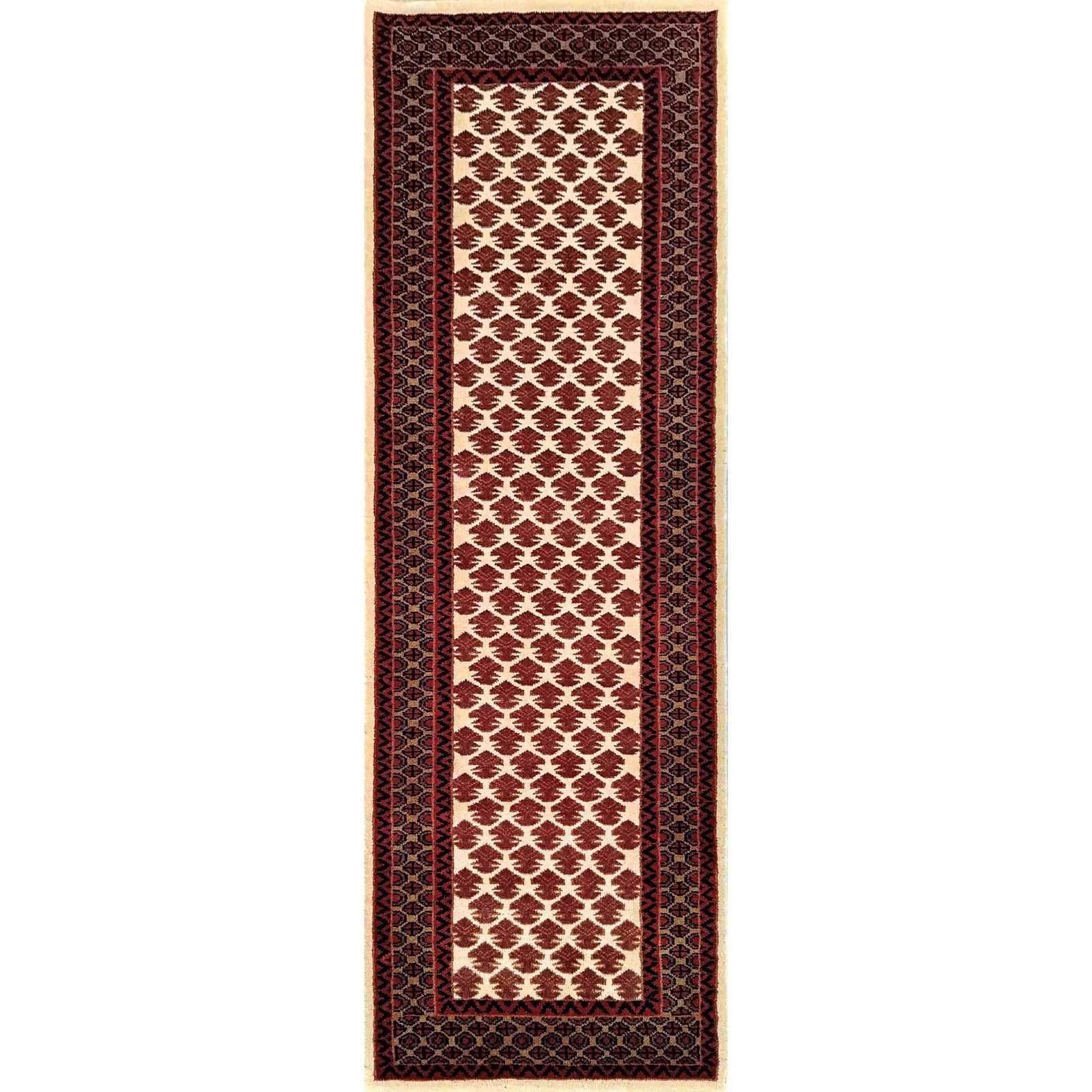 2x6 Feet Handmade Wool Carpet Royal White Runner Carpet