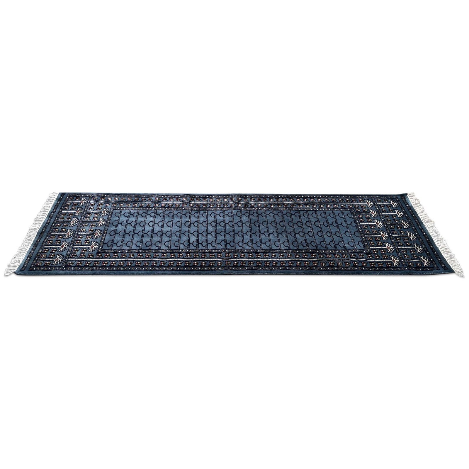 2x6 feet Bluish-gray Hand-knotted Woolen Runner - Image 5