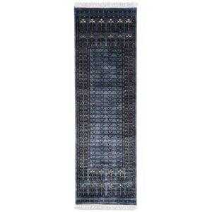 2x6 Feet Gray Hand Knotted Wool Carpet Parda