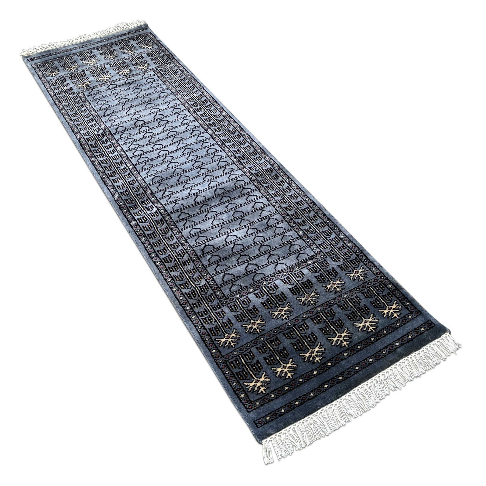 2x6 Feet Gray Hand Knotted Wool Carpet Parda - Image 4