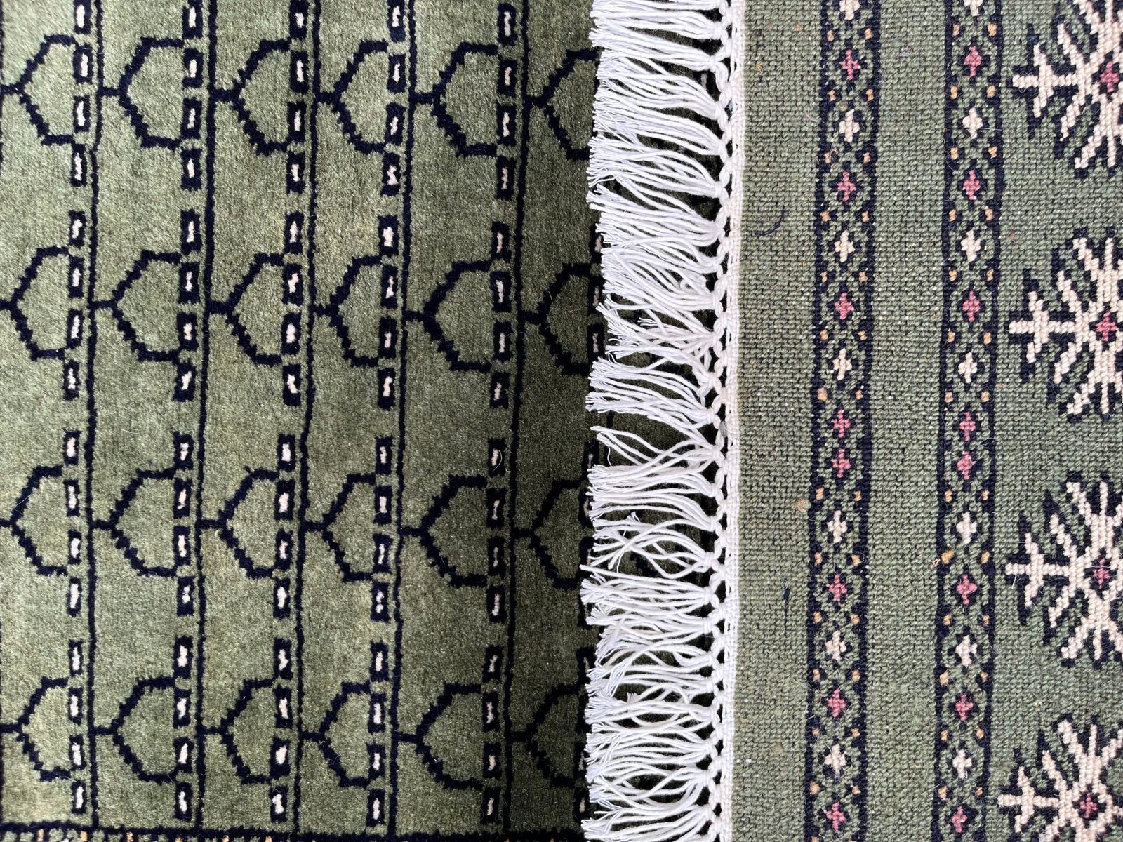 2x6 Feet Green Hand Knotted Wool Carpet Parda - Image 5