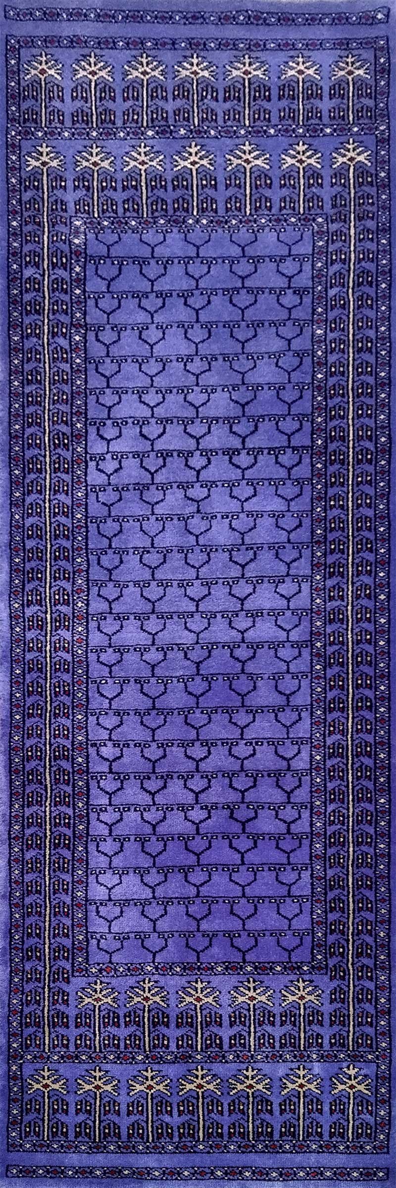 2x6 ft Purple Hand Knotted Wool Runner - Image 2