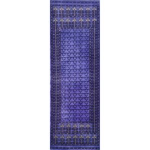 2x6 ft Purple Hand Knotted Wool Runner