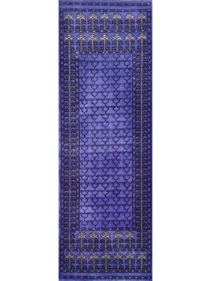 2x6 ft Purple Hand Knotted Wool Runner