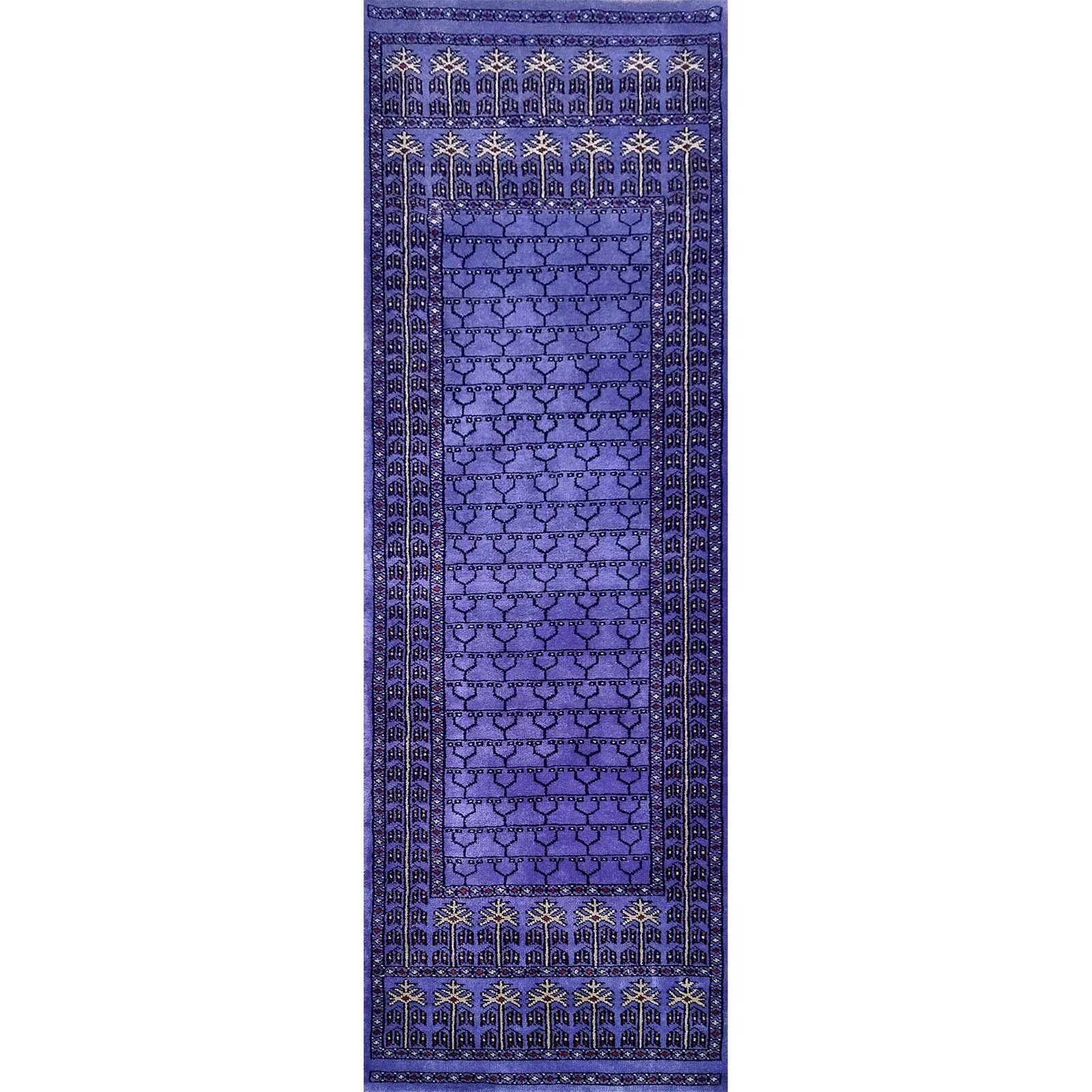 2x6 ft Purple Hand Knotted Wool Runner