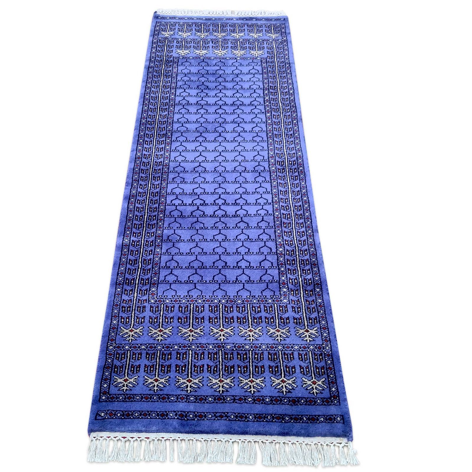 2x6 ft Purple Hand Knotted Wool Runner - Image 3