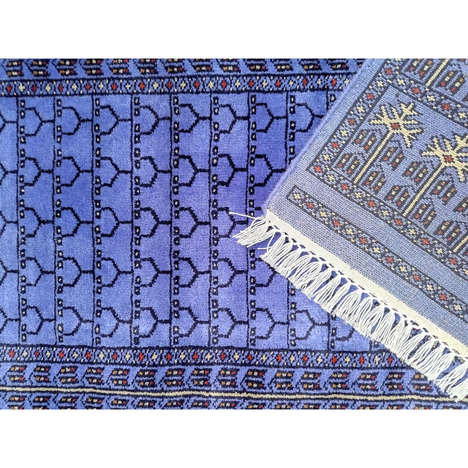 2x6 ft Purple Hand Knotted Wool Runner - Image 4