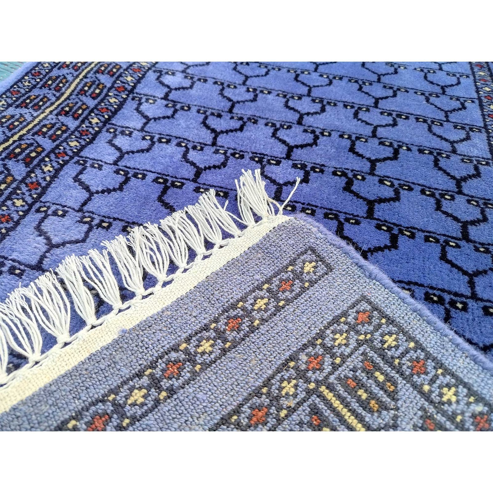 2x6 ft Purple Hand Knotted Wool Runner - Image 5