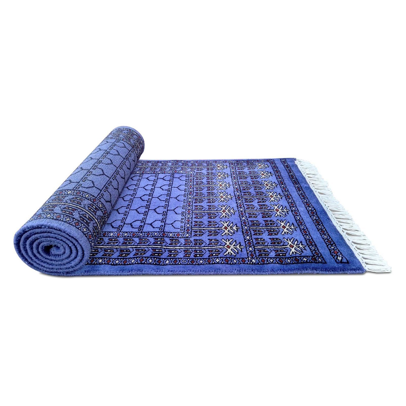 2x6 ft Purple Hand Knotted Wool Runner - Image 7