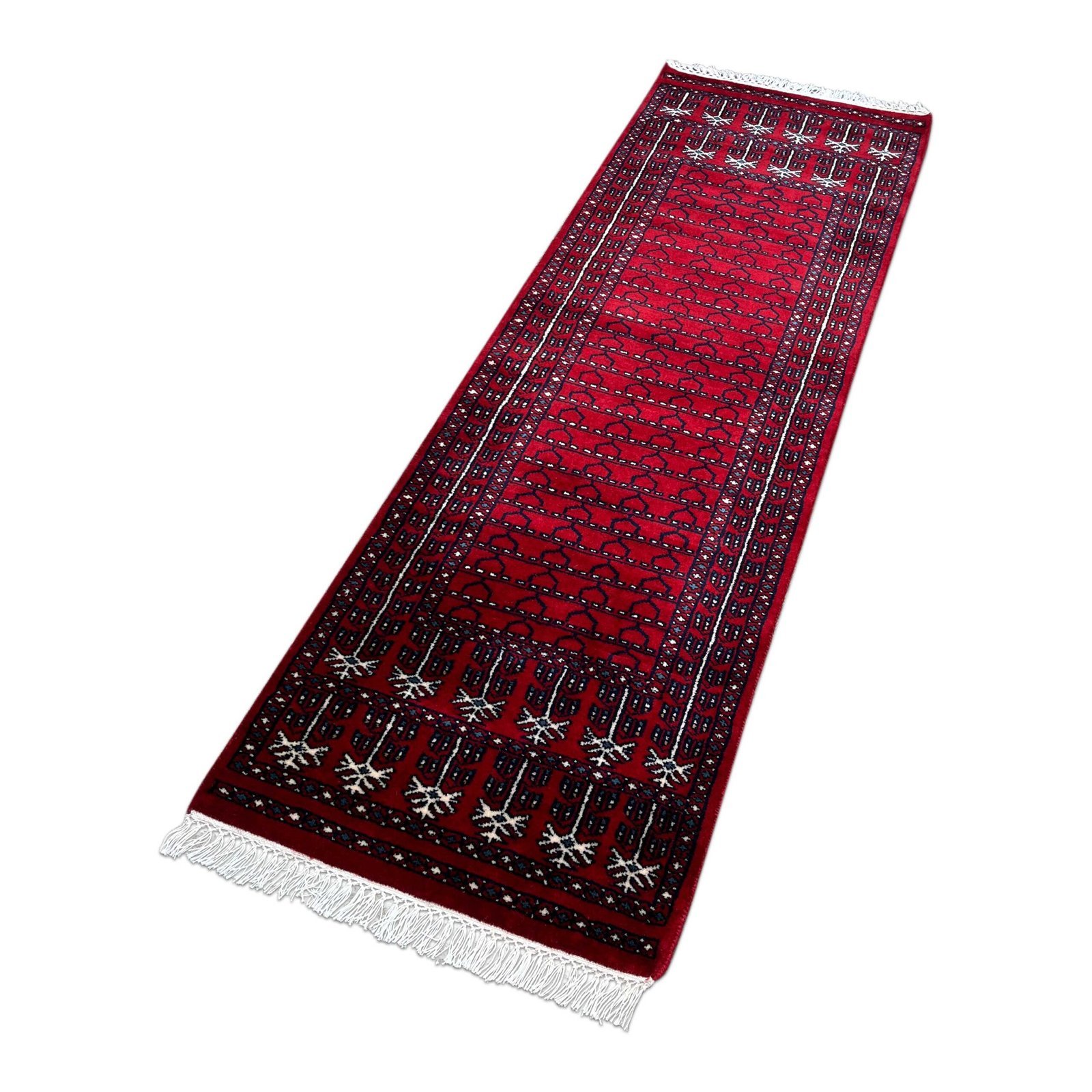 2x6 feet Hand-knotted Runner Carpet Red - Image 6