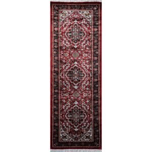2x6 feet Hand Knotted Bamboo Silk Carpet Indopersian Red