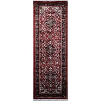 2x6 feet Hand Knotted Bamboo Silk Carpet Indopersian Red