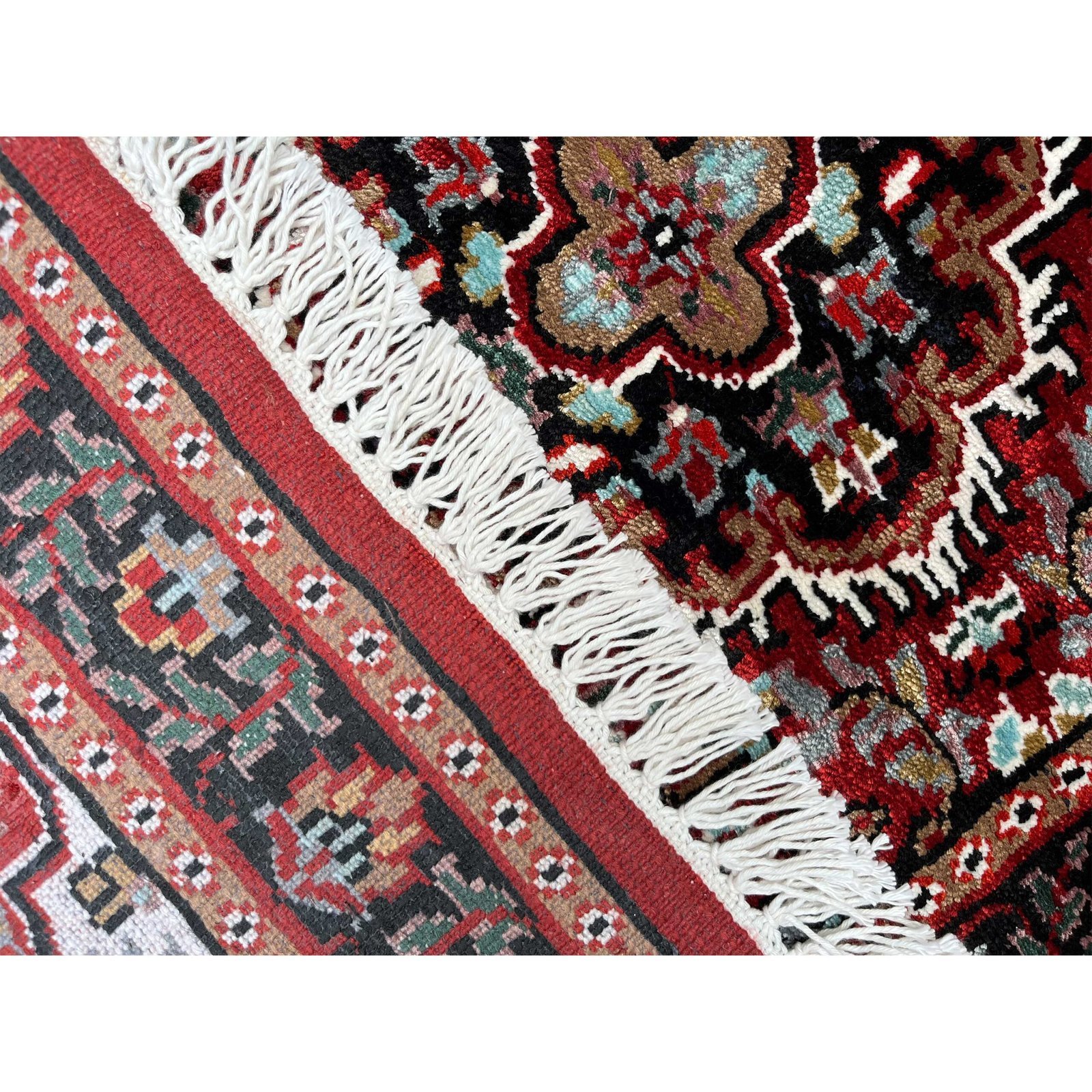 2x6 feet Hand Knotted Bamboo Silk Carpet Indopersian Red - Image 5