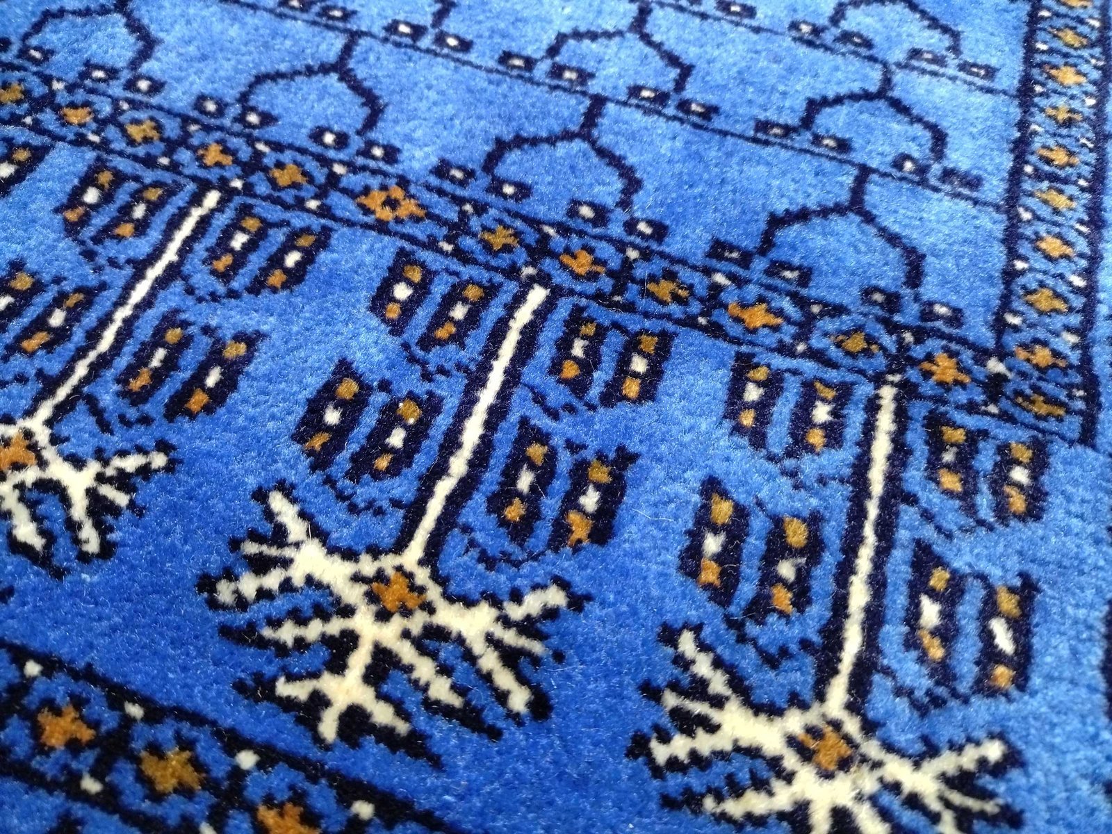 2x6 ft Blue Hand Knotted Wool Carpet Runner - Image 6