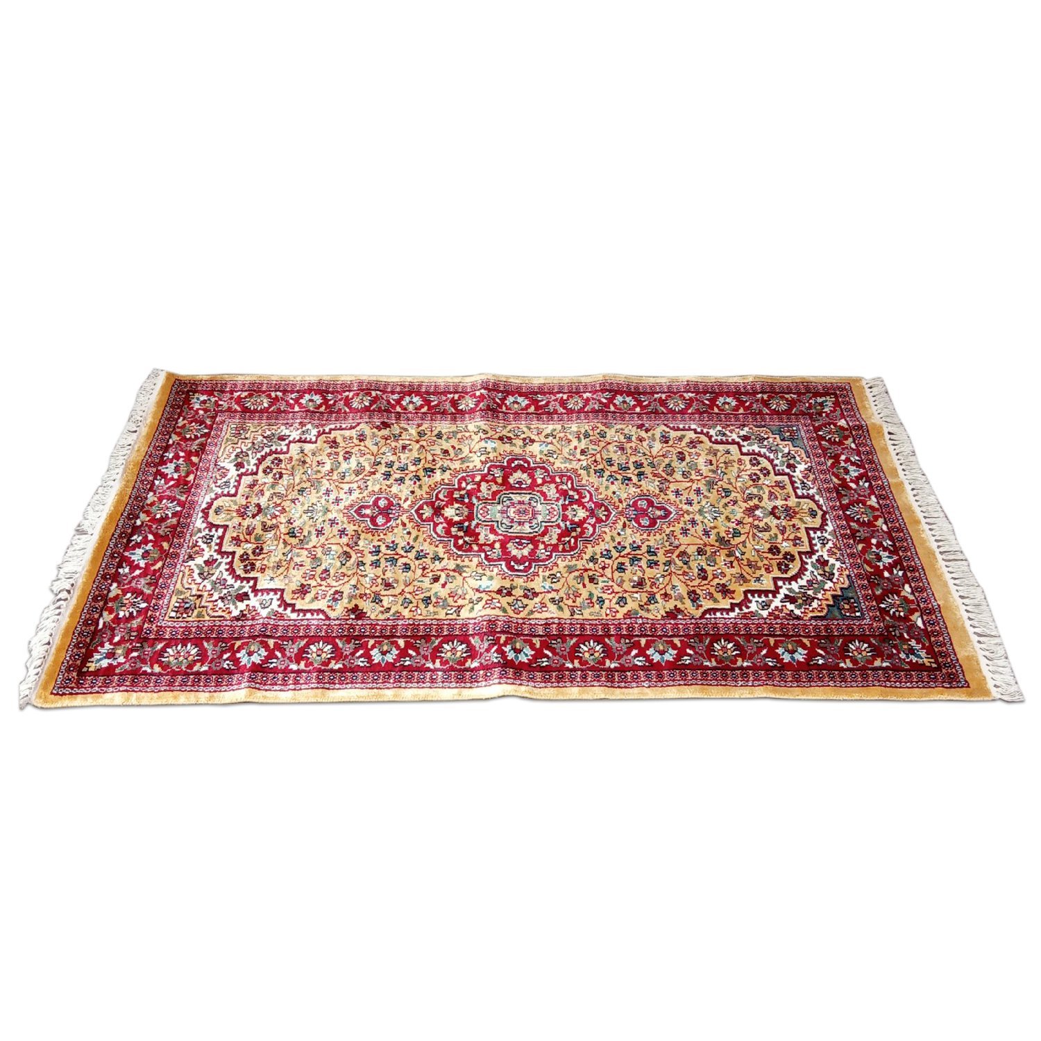 3×5 Feet Hand Knotted Persian Carpet Yellow - Image 3
