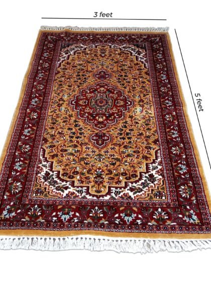 3×5 Feet Hand Knotted Persian Carpet Yellow