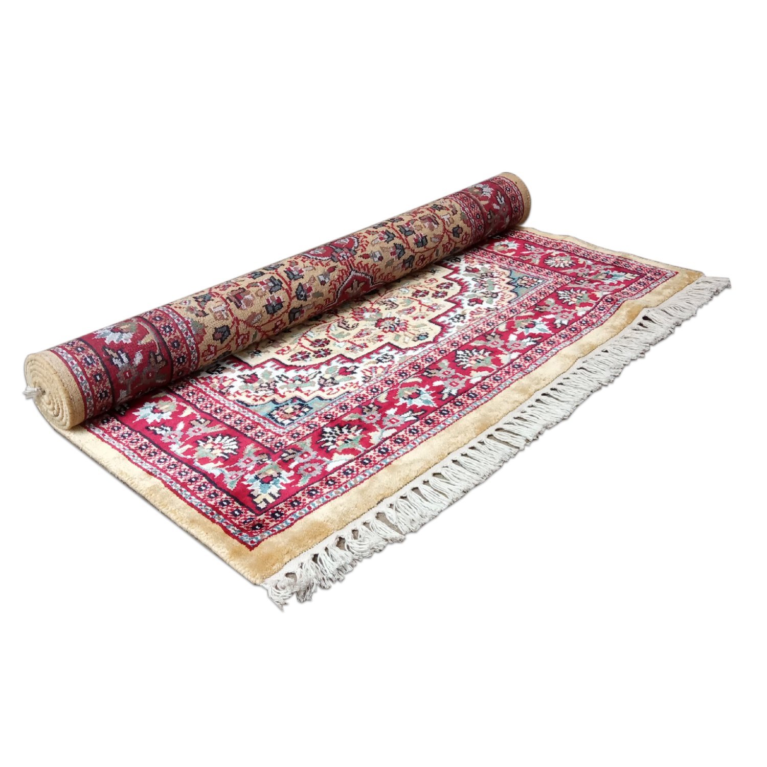 3×5 Feet Hand Knotted Persian Carpet Yellow - Image 5
