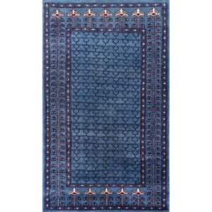 3×5 feet Blue Hand Knotted Wool Carpet Parda