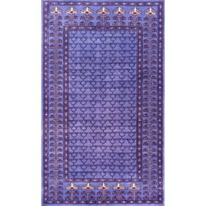 3×5 feet Purple Hand Knotted Wool Carpet Parda