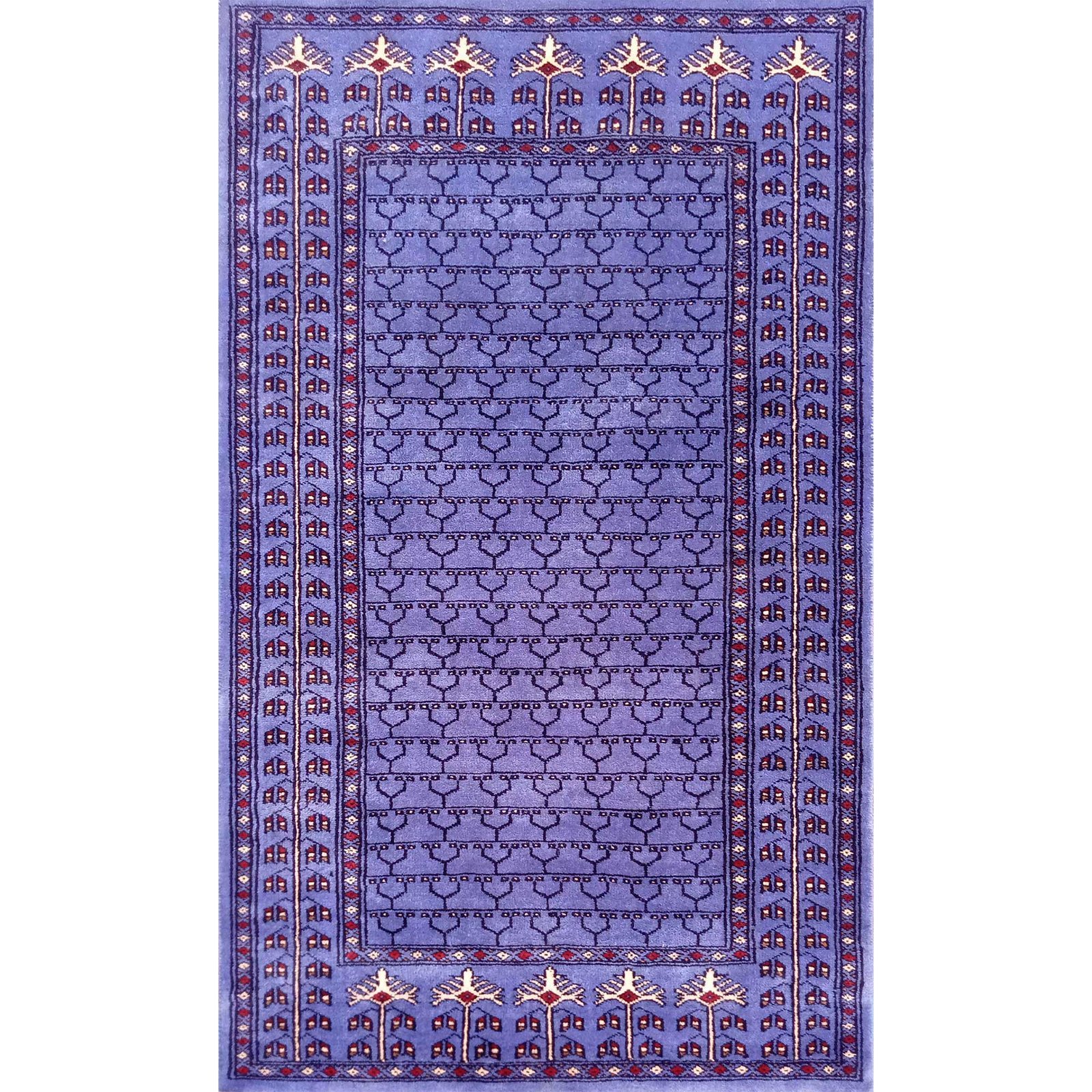 3×5 feet Purple Hand Knotted Wool Carpet Parda