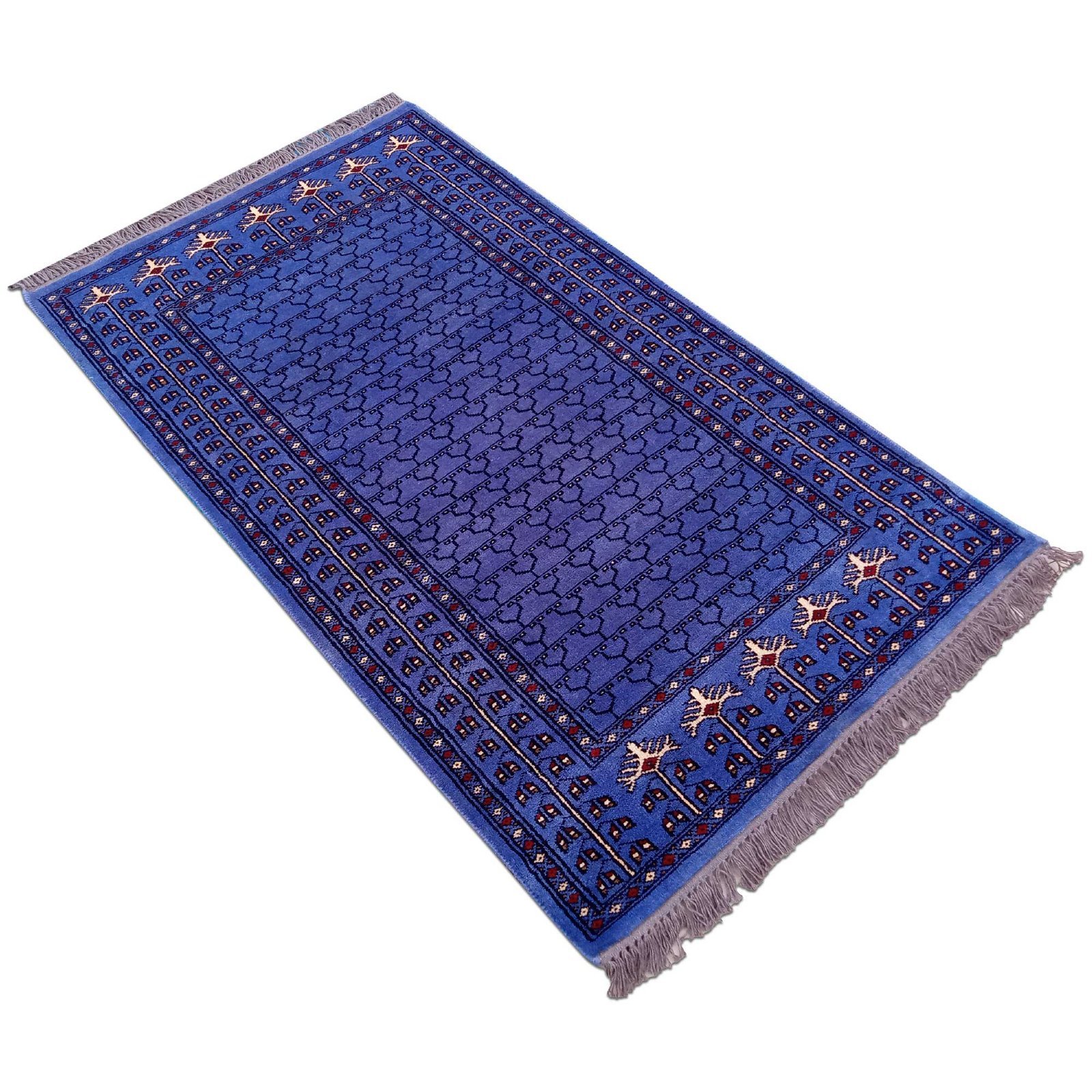 3×5 feet Purple Hand Knotted Wool Carpet Parda - Image 3