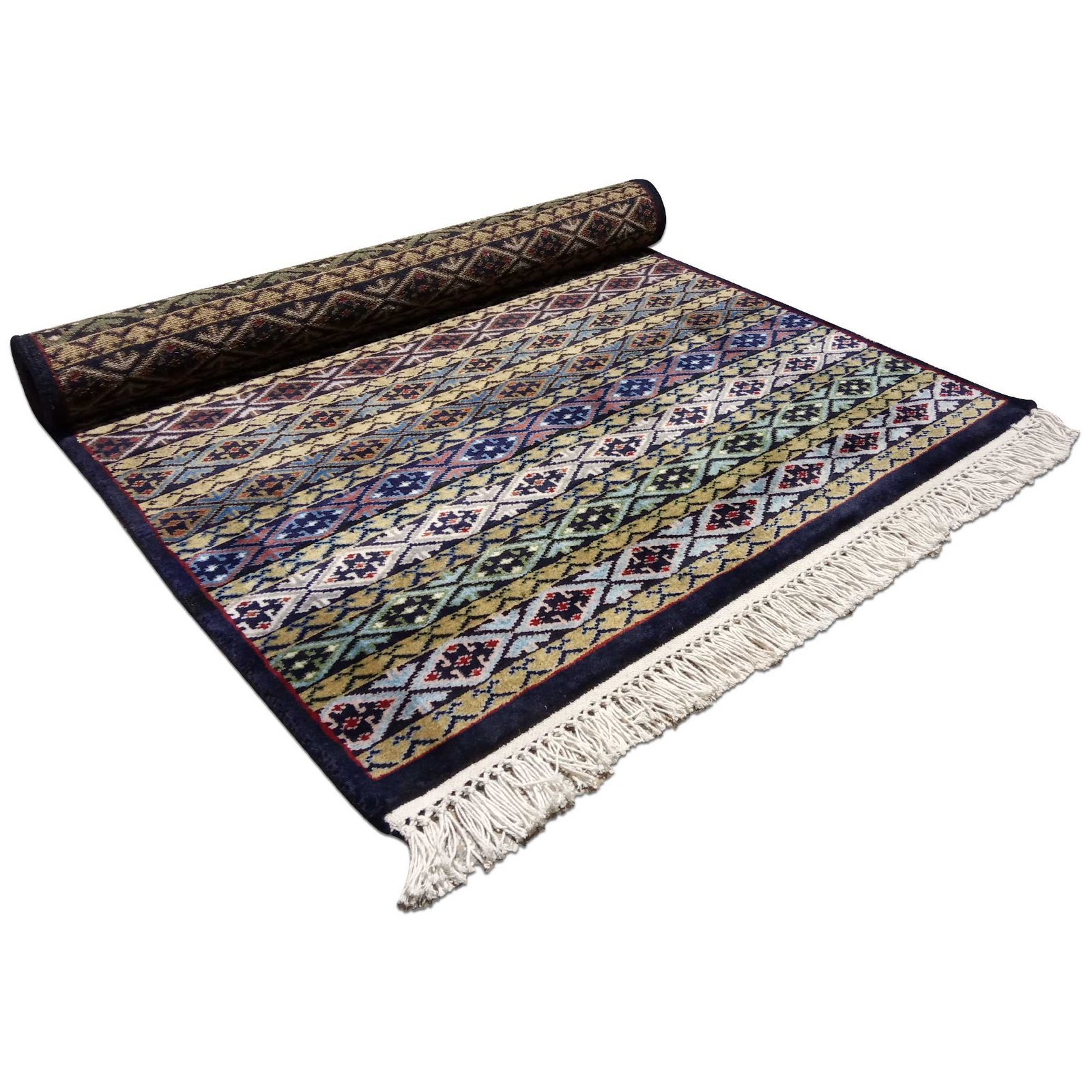 3×5 feet Black & Multi Hand Knotted Wool Carpet Zanjeera - Image 7