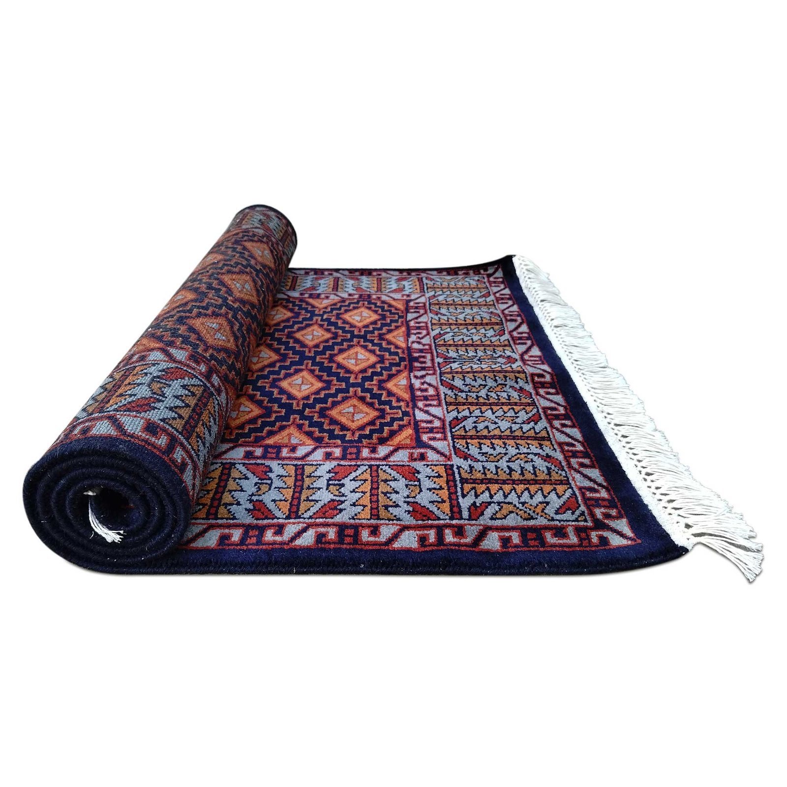 3x5 Feet Black Hand Knotted Wool Carpet Burfi - Image 5