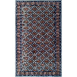 3x5 Feet Gray Hand Knotted Wool Carpet Burfi