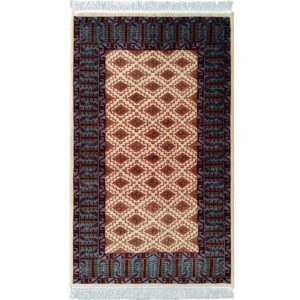 3x5 Feet White Hand Knotted Wool Carpet Burfi