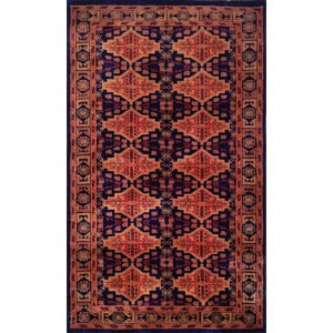 3x5 Ft Hand Knotted Bukhara Wool Carpet (Black)
